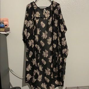 Long floral cardigan